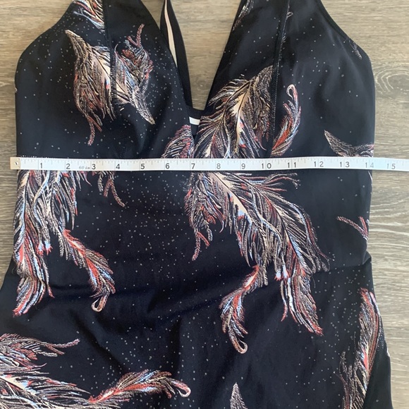 Free People Movement jumpsuit workout one piece feather print sz large - Picture 8 of 11
